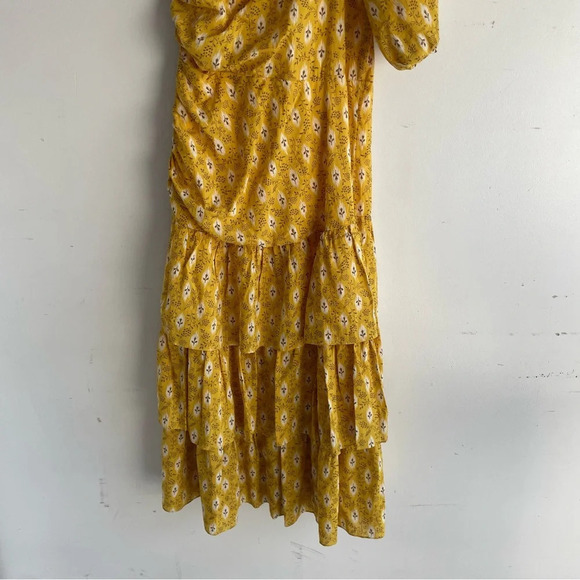 New! Veronica Beard Virginia Gold Floral One Shoulder Maxi Dress 22239 - Picture 11 of 16